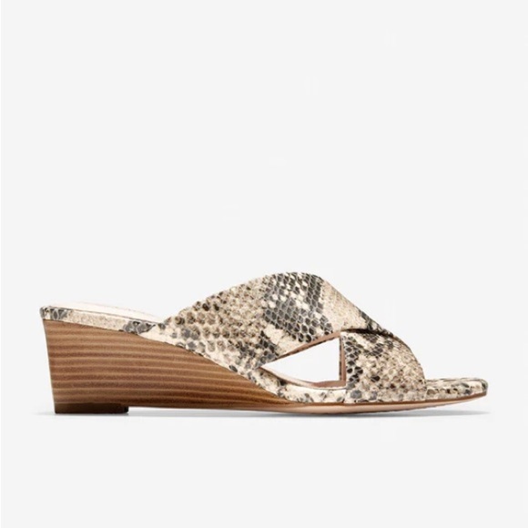 Cole Haan Adley Snake Print Leather Comfort Wedge Sandals Size 7B - Picture 14 of 14